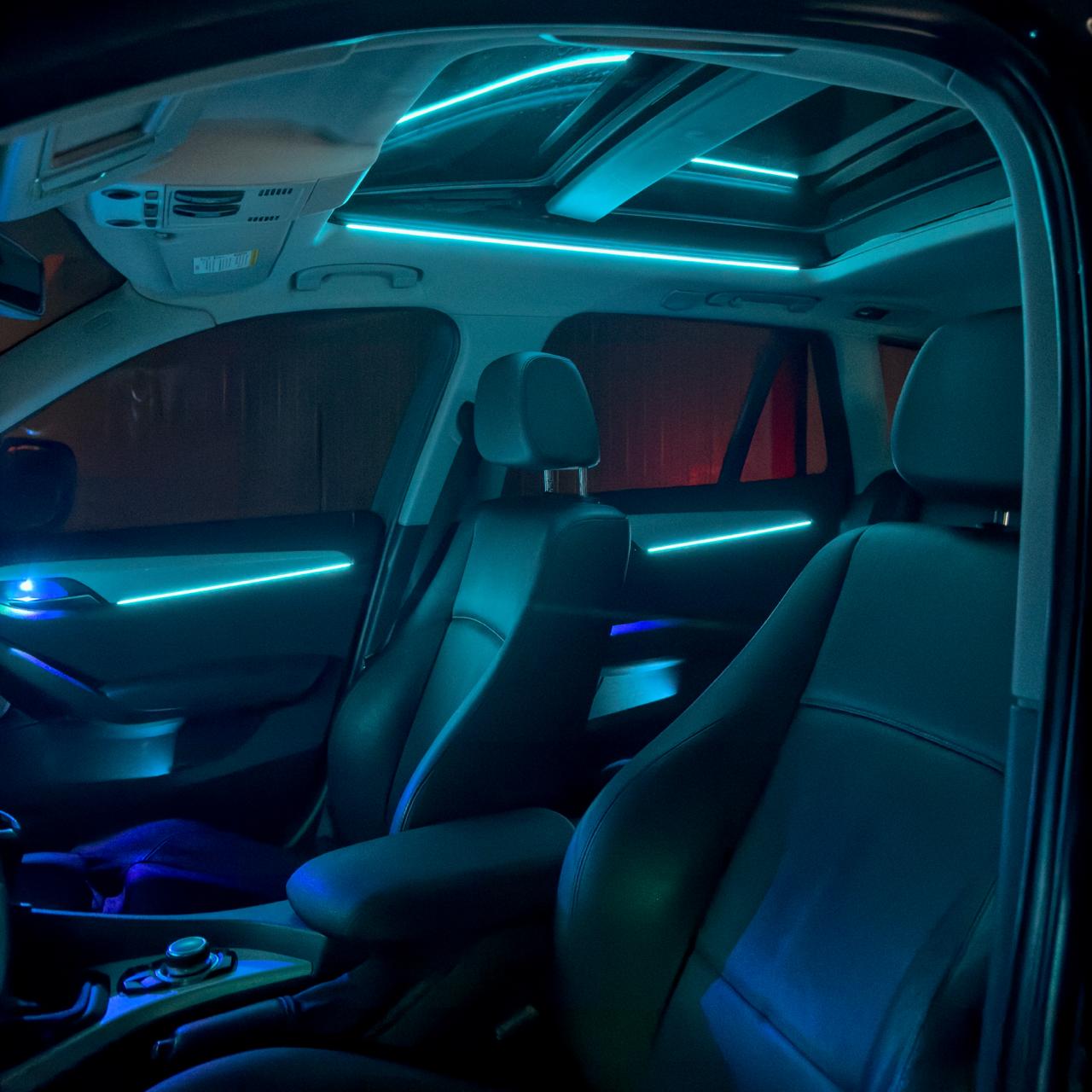 lumini ambientale auto turcoaz București interior premium