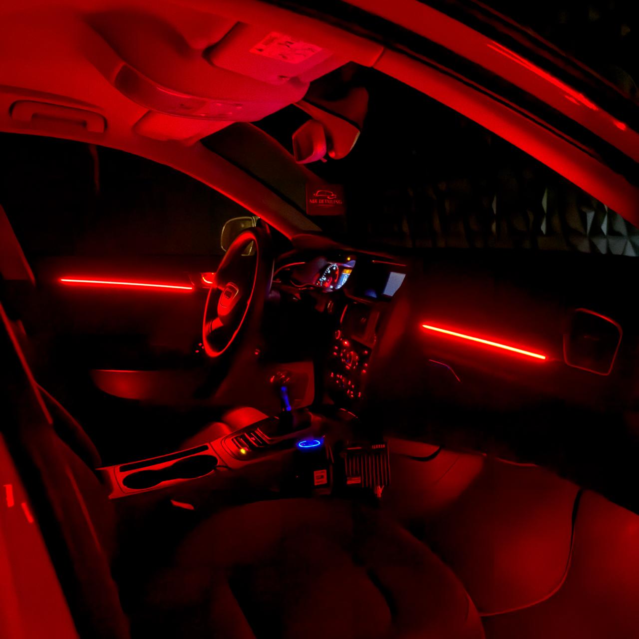 plafon înstelat roșu albastru interior auto